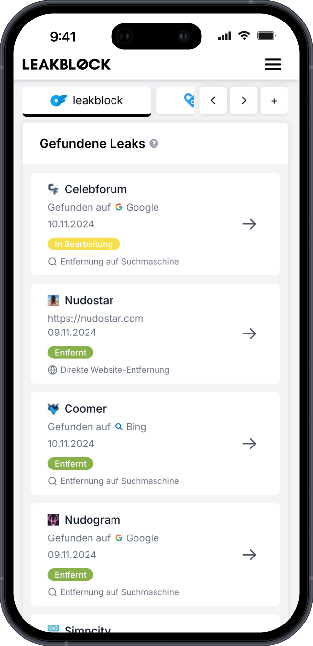 Image of the LEAKBLOCK application dashboard